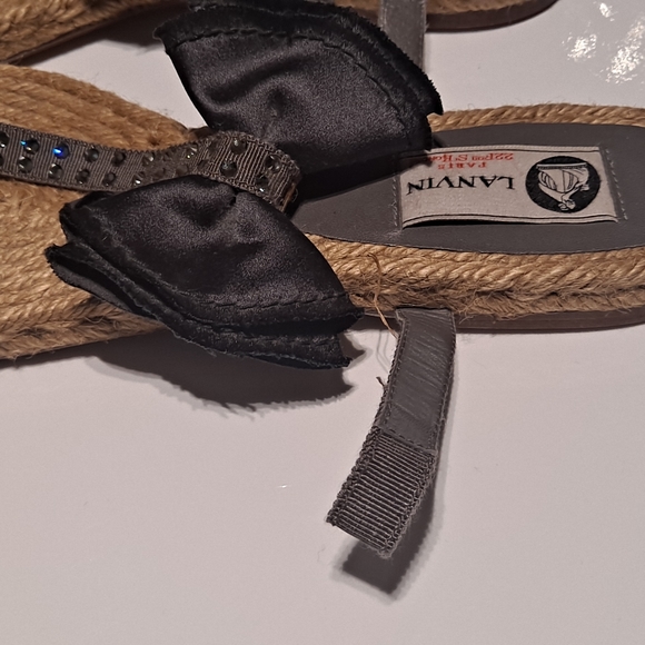 Lanvin flat espadrils with satin bow ribbon closure.  Size 42. Made in Spain - Picture 5 of 12